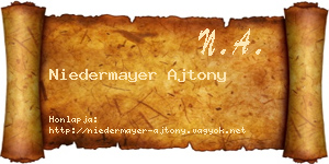 Niedermayer Ajtony névjegykártya